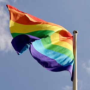 rainbow flag waving