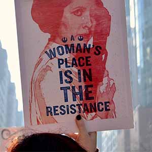 woman's protest poster